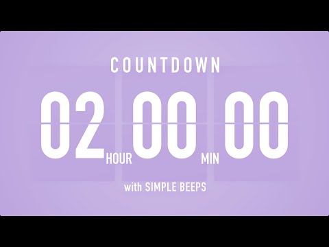 2 Hour Countdown Timer ⏳ Flip Clock with Bell Alerts 💜🔔