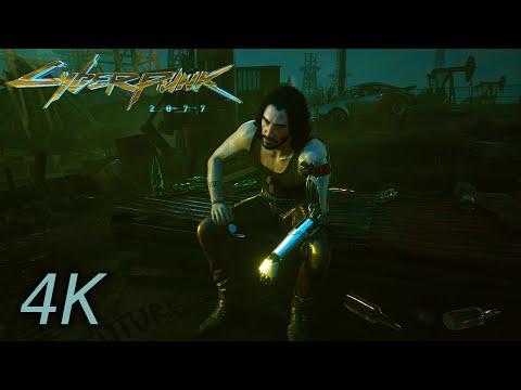 Johnny Silverhand visits his Grave - Correct Dialogue for Secret Ending | Cyberpunk 2077 [4K]