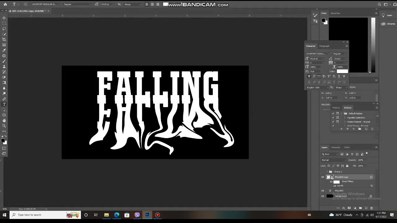 Create Falling Font style