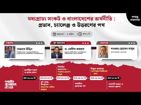 গণতন্ত্র ওয়েবসভা ৬ : মধ্যপ্রাচ্য সংকট ও বাংলাদেশের অর্থনীতিঃ প্রভাব, চ্যালেঞ্জ ও উত্তরণের পথ