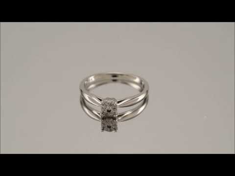 9ct White Gold 8pt Diamond Starburst Ring - D6679