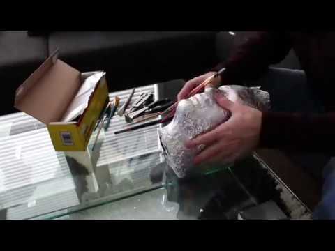 Aluminum foil head sculpture