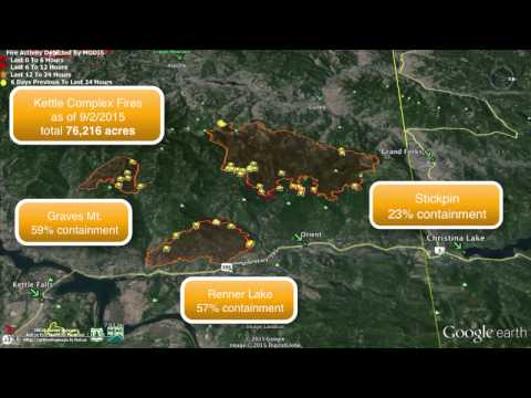 Washington Wildfire Fly Through 9-2-2015 @ 7:45PM PDT