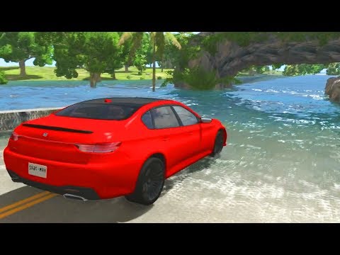 BeamNG Drive - High speed Water sliding Crashes #3