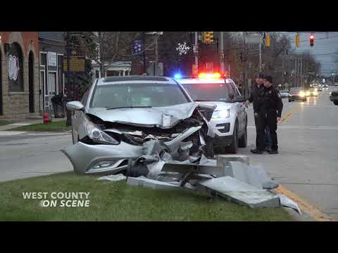 2021-12-5 Girard, PA - MVA into Historic Cannon Statue in Downtown Girard