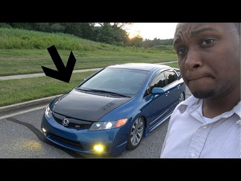 Carbon Fiber Hood Install - Honda Civic Si