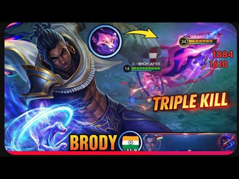 Brody 1 vs 9 Gameplay 🔥 best build for Solo Rank. MLBB  Moba Legends 5v5. 
