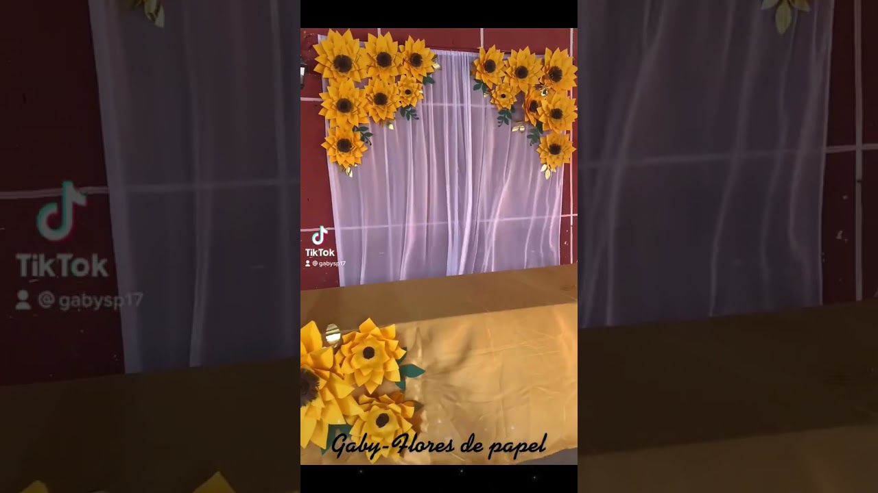 Decoración con girasoles de papel 🥰🌼