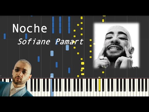 Noche - Sofiane Pamart (Synthesia tutorial | Piano sheet + MIDI )