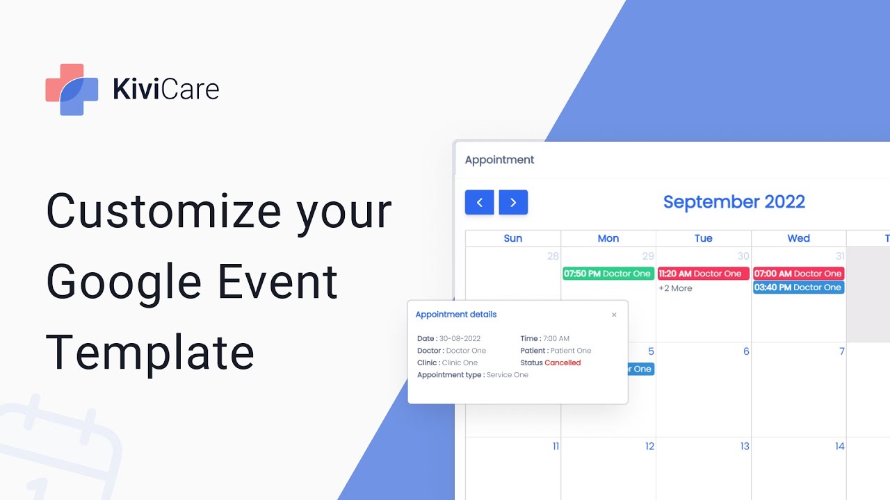 How to customize your Google Event template in minutes! | KiviCare | Iqonic Design