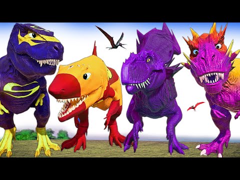 Wolverine Ultimasaurus Vs HULK Dracodentitan & SHARK T-REX Dinosaurs Fights Jurassic World Evolution