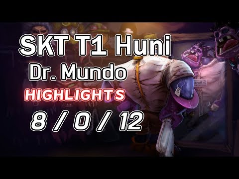 SKT T1 Huni Dr. Mundo 8/0/12 VS Trundle | Highlights