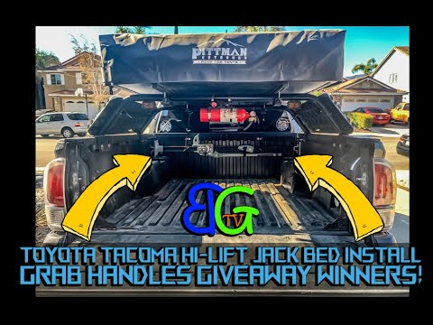 2005+ TOYOTA TACOMA HI-LIFT JACK BED RAIL HOW TO INSTALL | BOLT ON GRAB HANDLES GIVEAWAY WINNERS!!!!