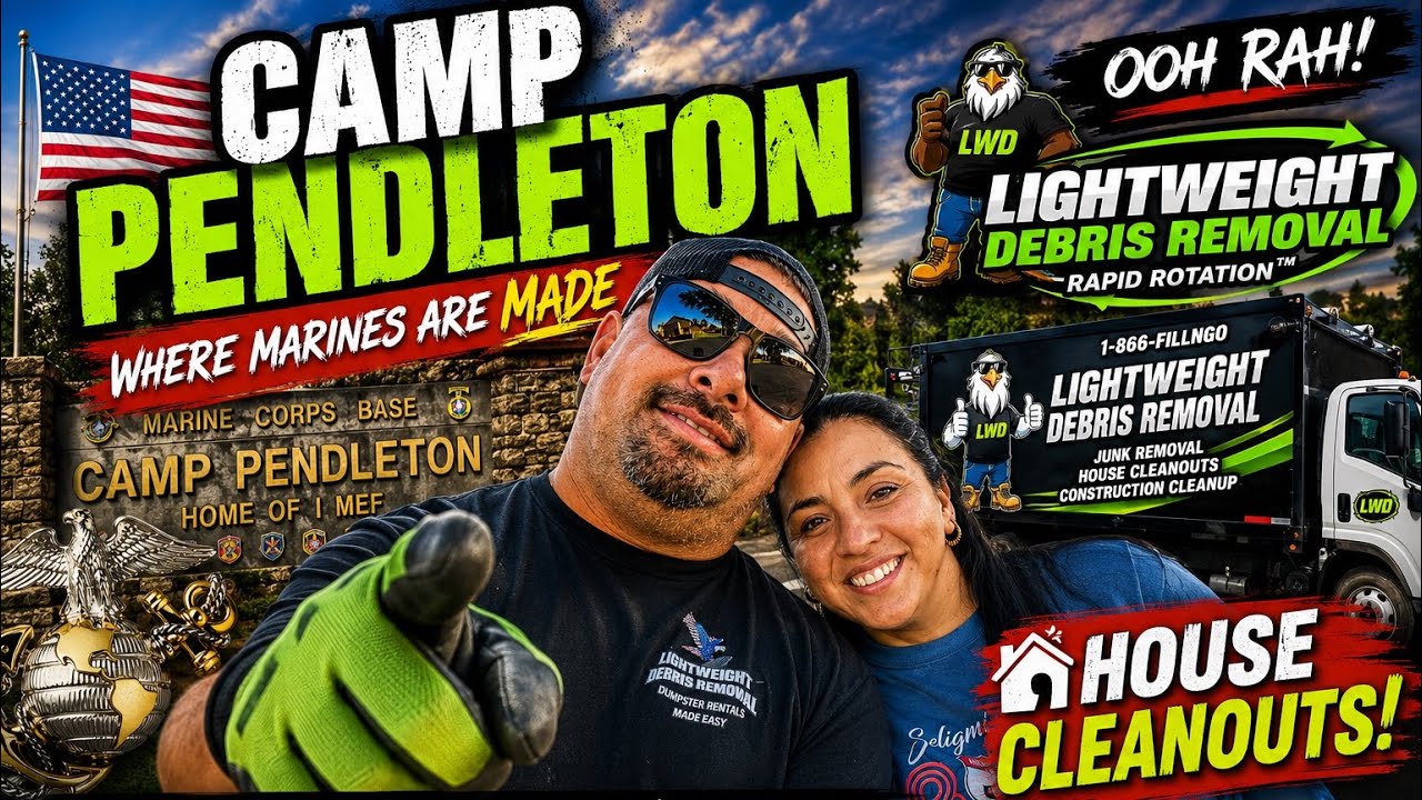 Video: Camp Pendleton base housing cleanout by Lightweight Debris Removal