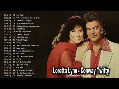 Loretta Lynn, Conway Twitty Gretaets Hits - Best Country Love Songs 70's 80's - Country Duets Songs