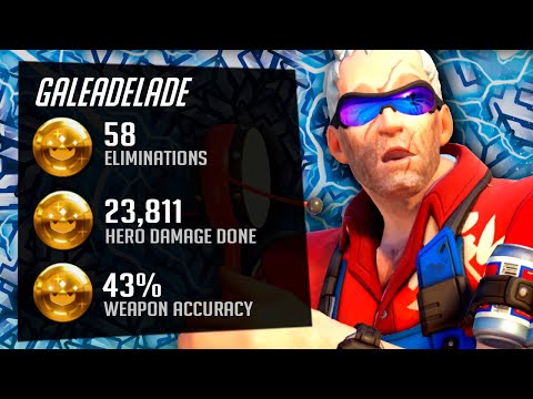 Gale Soldier 76 - Insane AIM! 58 elims! [ Overwatch Season 29 Top 500 ]
