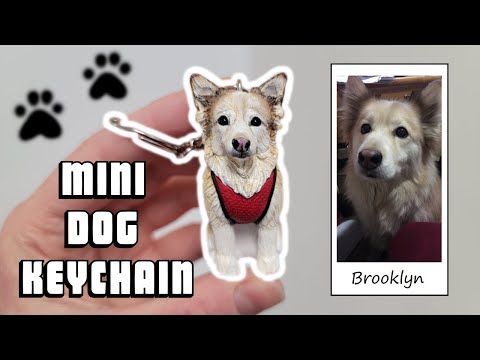 Polymer Clay Pet Dog Keychain Sculpt: Brooklyn the Mixed Breed