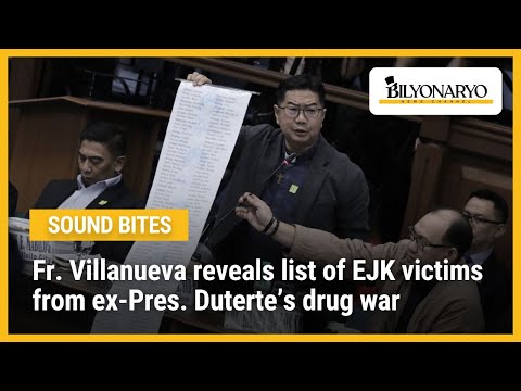 Fr. Villanueva reveals list of EJK victims from ex-Pres. Duterte’s drug war