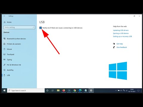 How to Turn On 'Notify me if there are issues connecting to USB devices' in Windows 10?