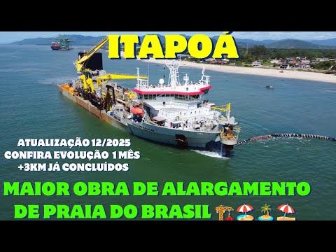 ITAPOÁ  ATUALIZAÇÃO da MAIOR OBRA ALARGAMENTO de PRAIA  no BRASIL