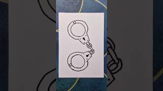 handcuffs drawing,  how to draw a handcuffs, police handcuffs