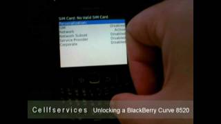 How to Unlock a BlackBerry Curve 8520 with unlock Code -- AT&T, Rogers, T-mobile, Fido