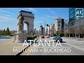 Midtown Buckhead Atlanta Georgia Drive Early Afternoon City Streets 4K