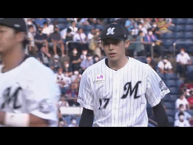 【1回表】マリーンズ・佐々木朗希 プロ野球史上27度目となる1イニング4奪三振!! 2022年7月1日 千葉ロッテマリーンズ 対 東北楽天ゴールデンイーグルス