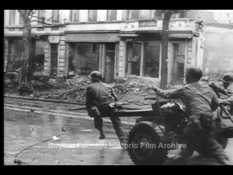 Historic Archival Stock Footage WWII - Americans Take Aachen