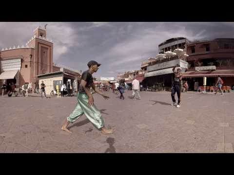 360 video: Gymnasts at Jemaa El Fna, Marrakesh, Morocco