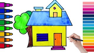 🎨 How to Draw an Easy House Step by Step for Kids | Drawing Tutorial 🏠✏️