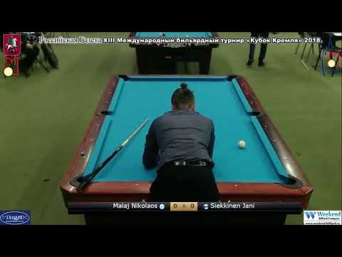Malaj Nikolaos  GRE-FIN  Siekkinen Jani Kremlin Cup 10-ball 2018.