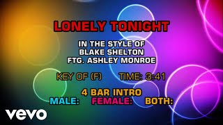 Blake Shelton ftg. Ashley Monroe - Lonely Tonight (Karaoke)