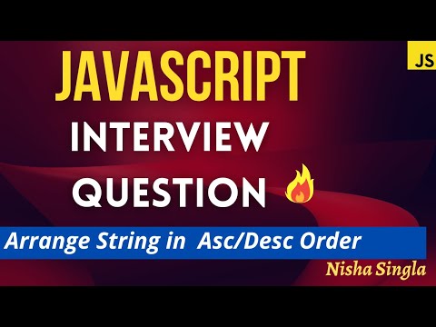 Javascript Interview Question Ascending Order Tutorial