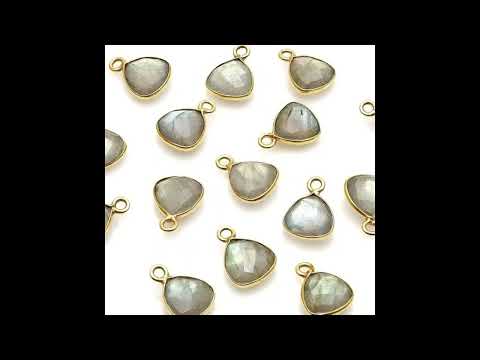Trillion Gemstone Gold Bezel Connector, Pendant, Nuan Gems & Jewellery