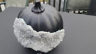 I Made A Crystal Encrusted Pumpkin! Special Halloween DIY Tutorial