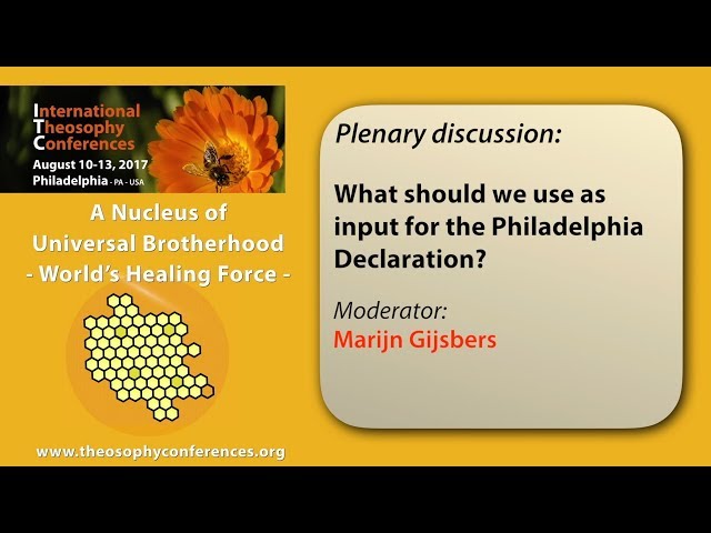 ITC2017-26: What should we use as input for the Philadelphia Declaration? - Plenary discussion 