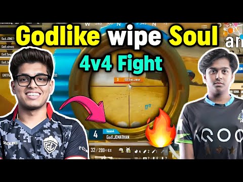 Godlike wipe Soul in 4v4 fight 🔥 Jonathan vs Soul Joker and Simp 1v2 🥵