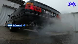 Video: Fox Edelstahl Sportauspuff-Komplettanlage ab Kat BMW 5er E34 M5 Serie vs Fox