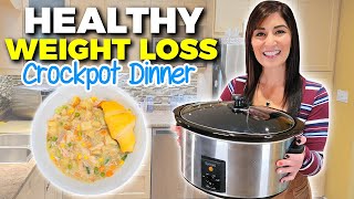 The BEST Healthy & Easy Crockpot Chicken Pot Pie Recipe for Weight Loss