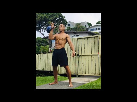 Day 215 FitPro Hawaii Workout - 20 kg. KB Thruster + Snatch x 44/10 Minutes Unbroken-12/15/20