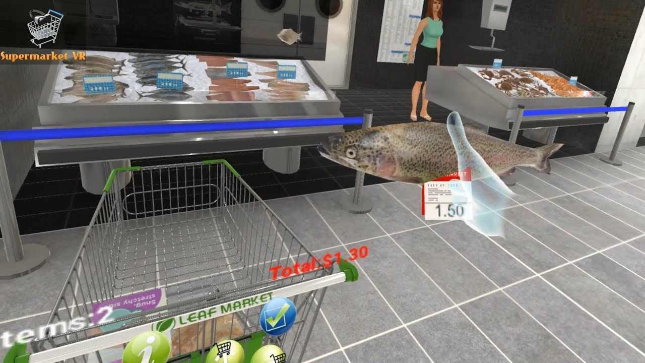 Virtual Reality Supermarket VR Interior meat and fish Oculus Rift/Steam/HTC Vive