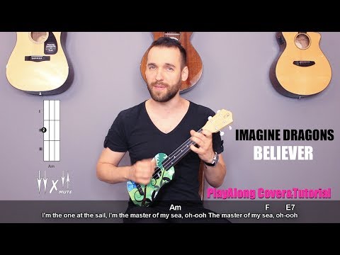 Imagine Dragons - Believer Ukulele Cover Tutorial (lyrics|chords|MusicSheet)