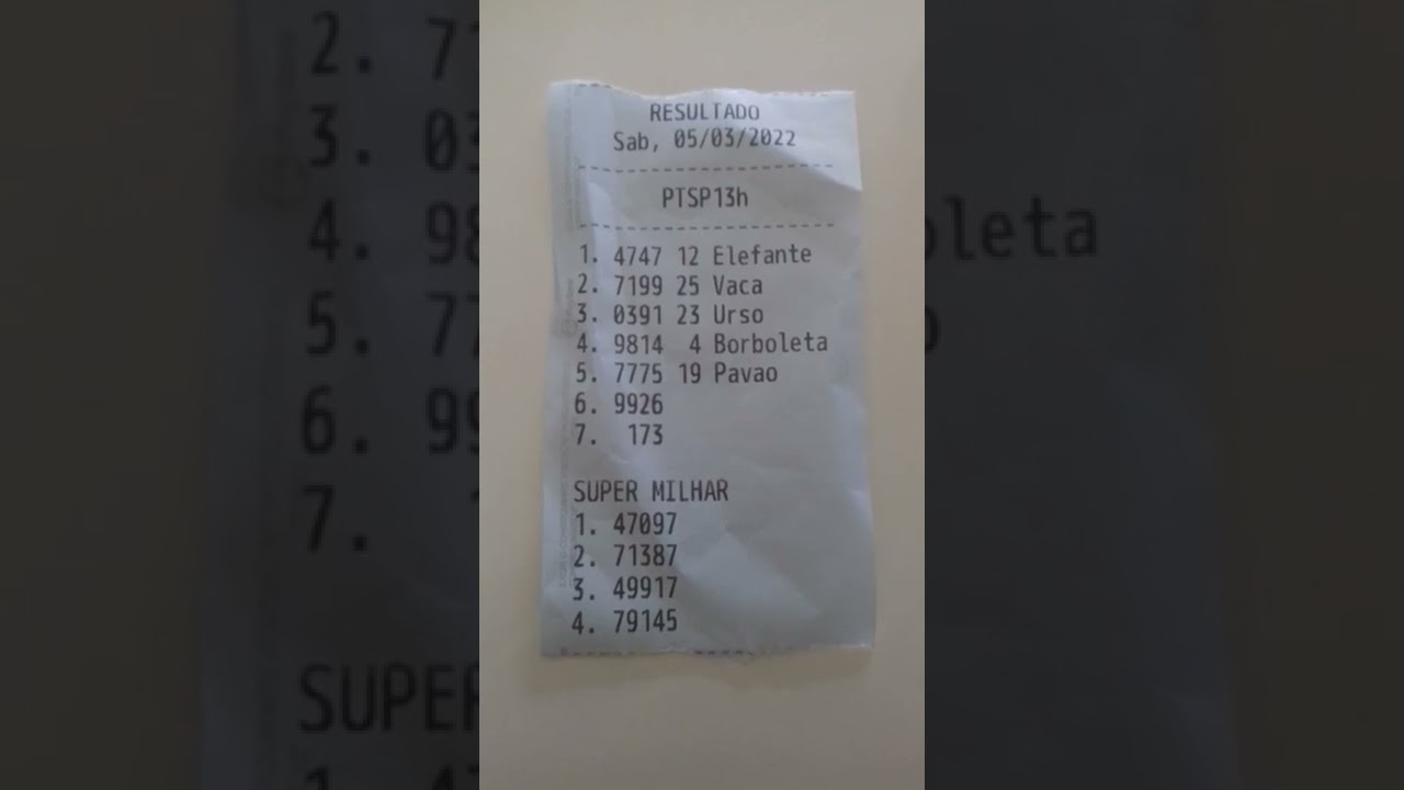 RESULTADO DO JOGO DO BICHO PTSP13h 05/03/22