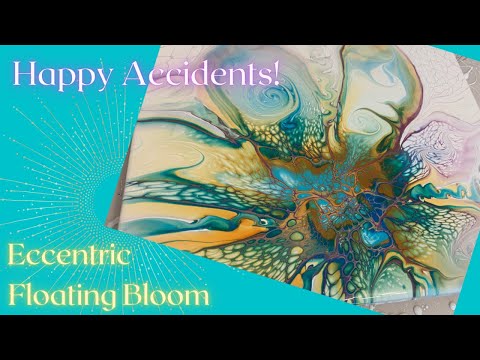 #222 Happy Accident Eccentric Floating Bloom | Acrylic Pour Painting | Abstract | Fluid Painting