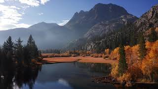 Drone flight over Silver Lake, on the June Lake Loop