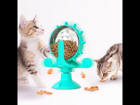 Cat-Treat-Toys Interactive Dispenser Leaking Feeder Puppy Pet Slow Food Dispensing Rotating Bell Toy