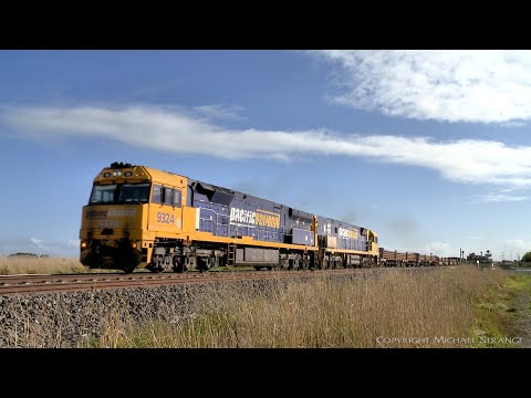 4PM4 Mixed Freight Train With 93 Class Diesel Locomotive (1/8/2021) - PoathTV Australian Railways