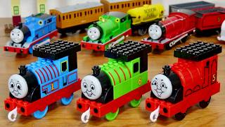 きかんしゃトーマス トミカプラレールブロック 単品３種 トーマスにパーシー・ジェームスも☆組み立てはめちゃ簡単！動力車に引っ張ってもらってレール走行も楽しめます