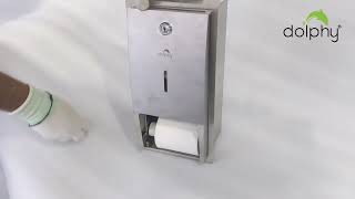 Dolphy Double toilet roll holder with spindle system DTPR0030
